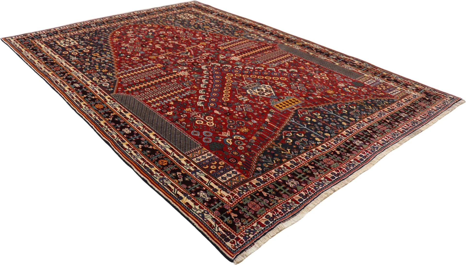 Shiraz Persian Rug — hand-knotted, 206 × 303 cm, Wool