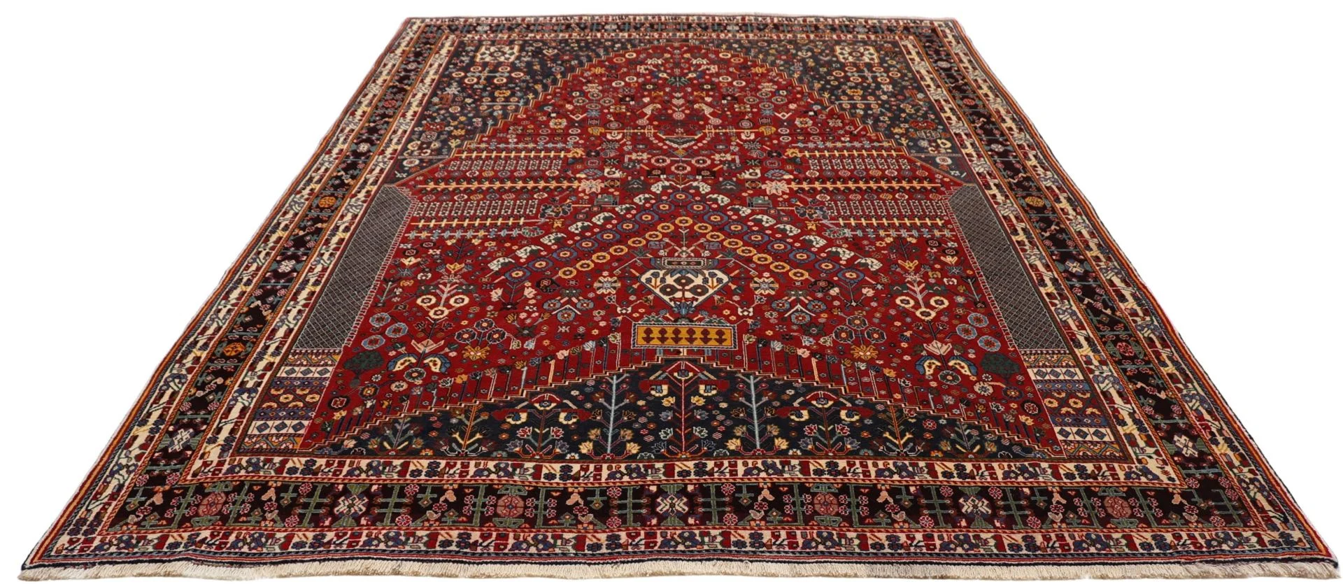 Shiraz Persian Rug — hand-knotted, 206 × 303 cm, Wool