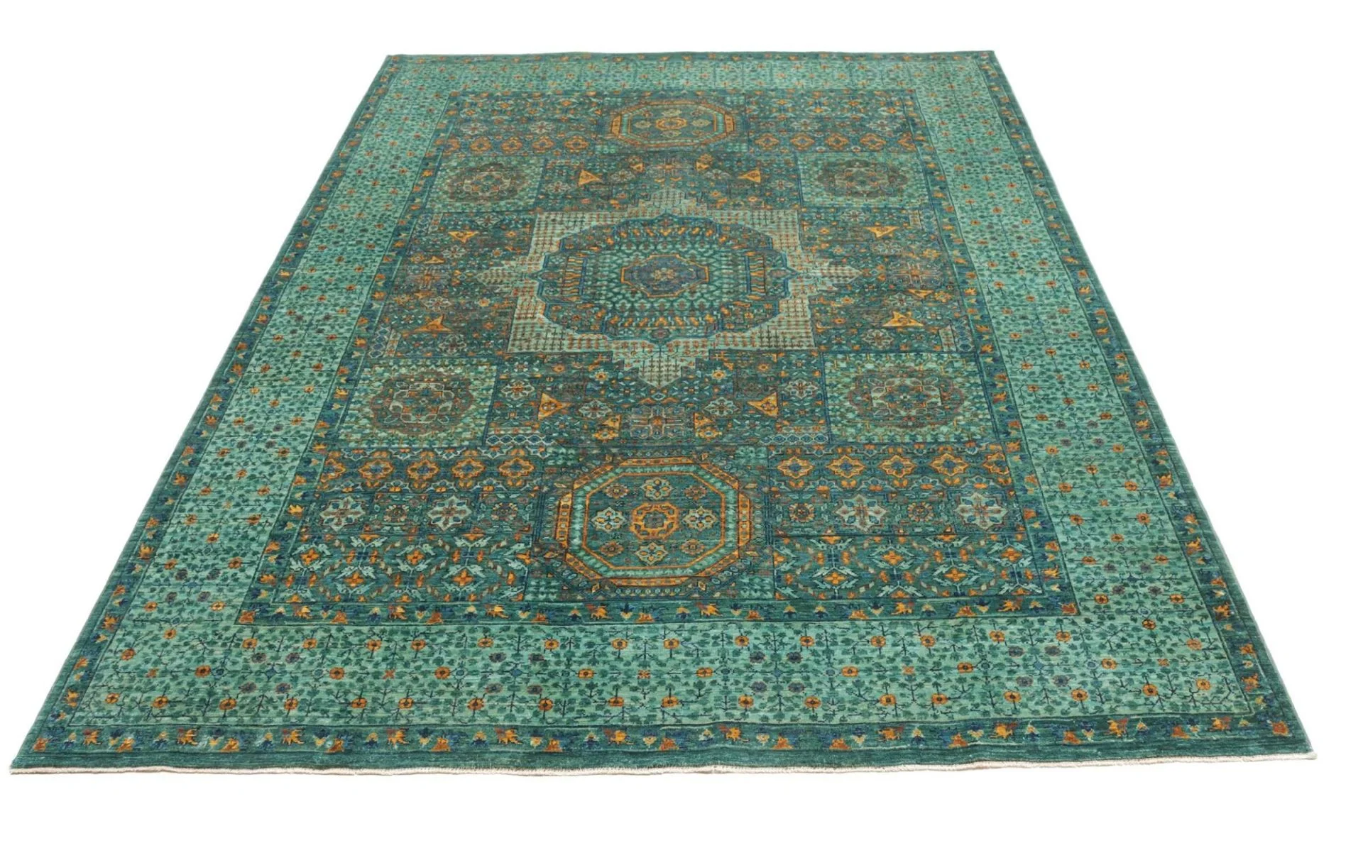 orientteppich-mamluk-170-x-235-cm-schurwolle-handgeknupft-grun-8 Mamluk Pakistani Rug — hand-knotted, 170 × 235 cm, Wool