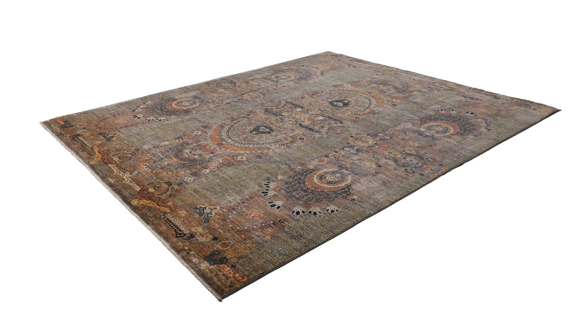 Hand-Knotted Wool Samarkand Pakistani Rug, 248 × 308 cm