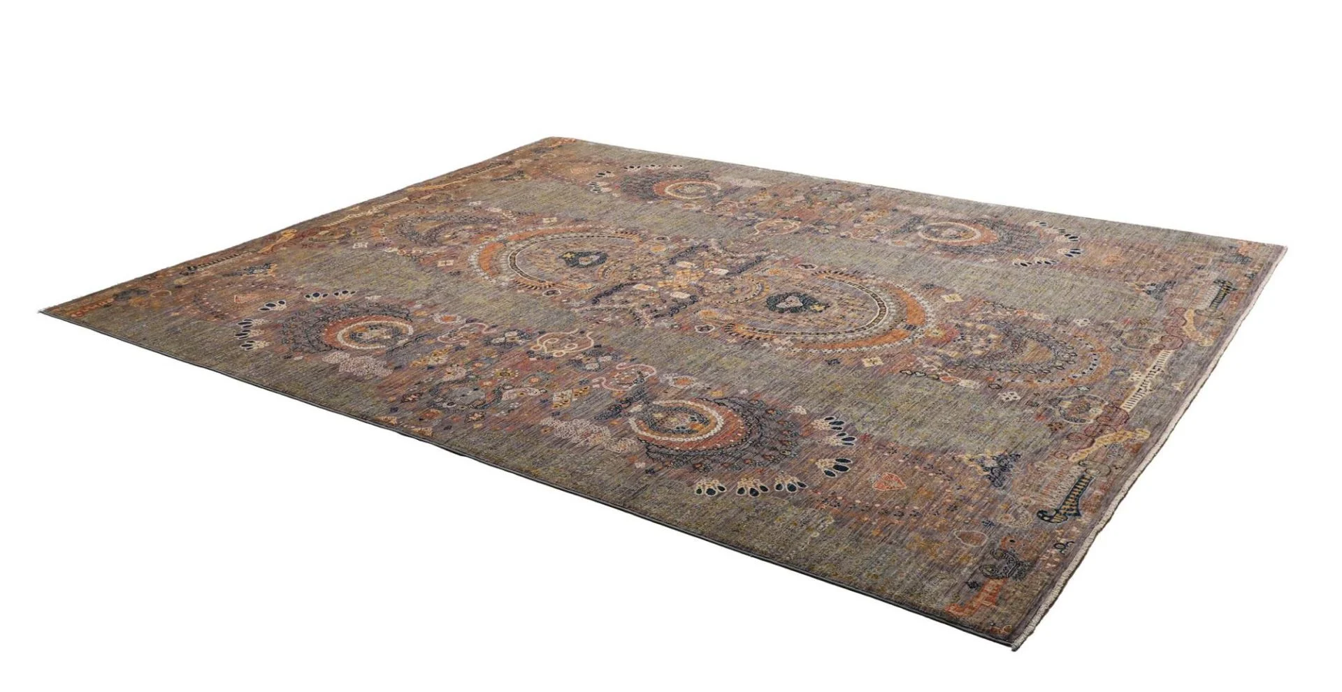 Hand-Knotted Wool Samarkand Pakistani Rug, 248 × 308 cm