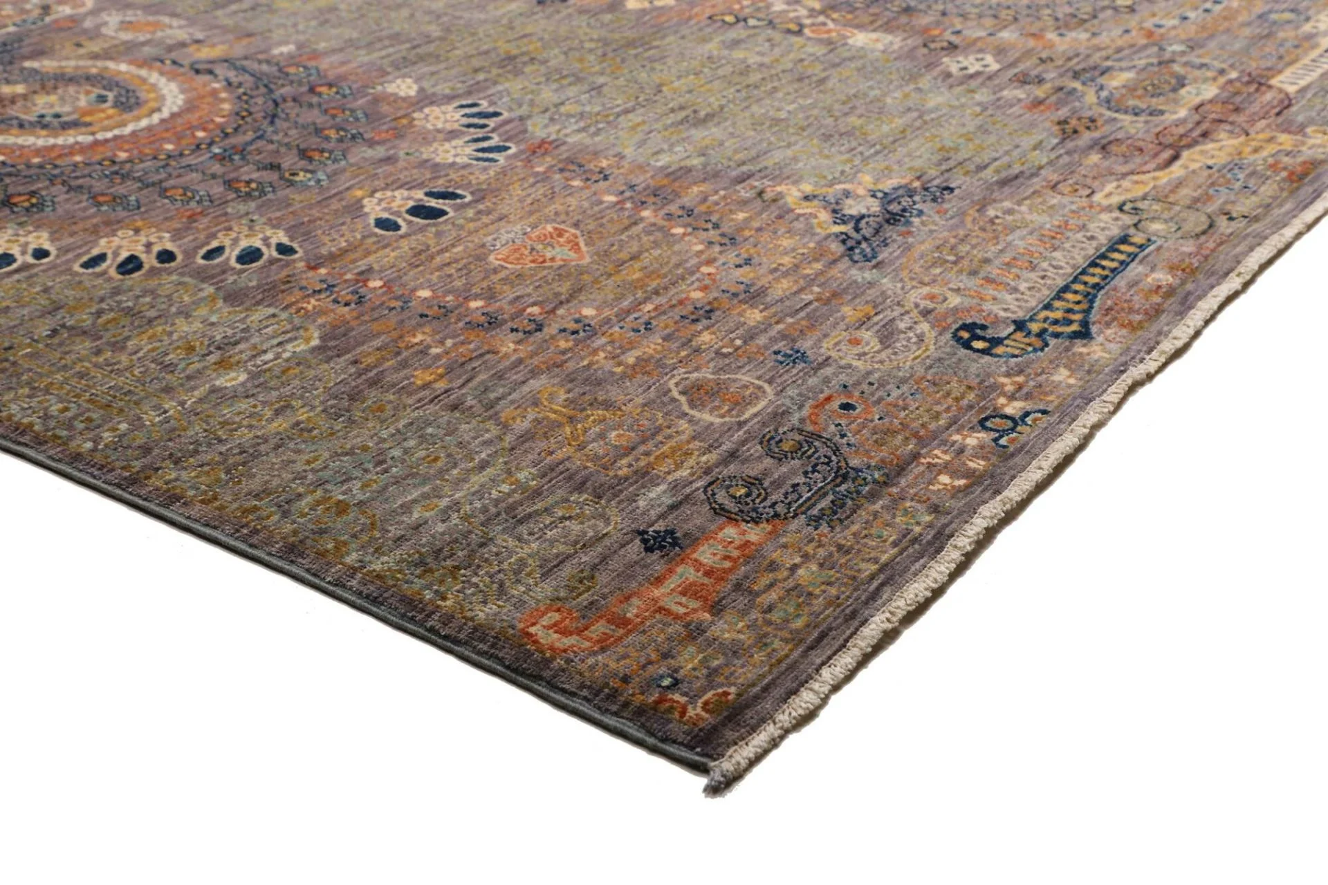 Hand-Knotted Wool Samarkand Pakistani Rug, 248 × 308 cm