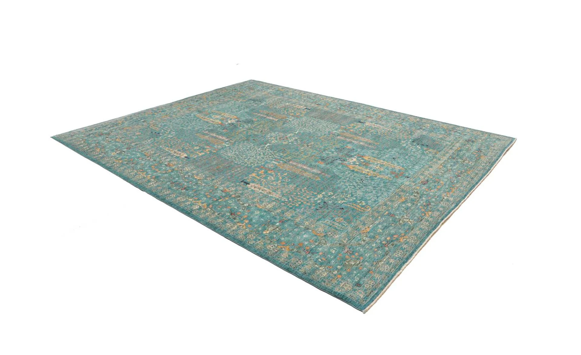 Hand-Knotted Wool Samarkand Pakistani Rug, 248 × 301 cm