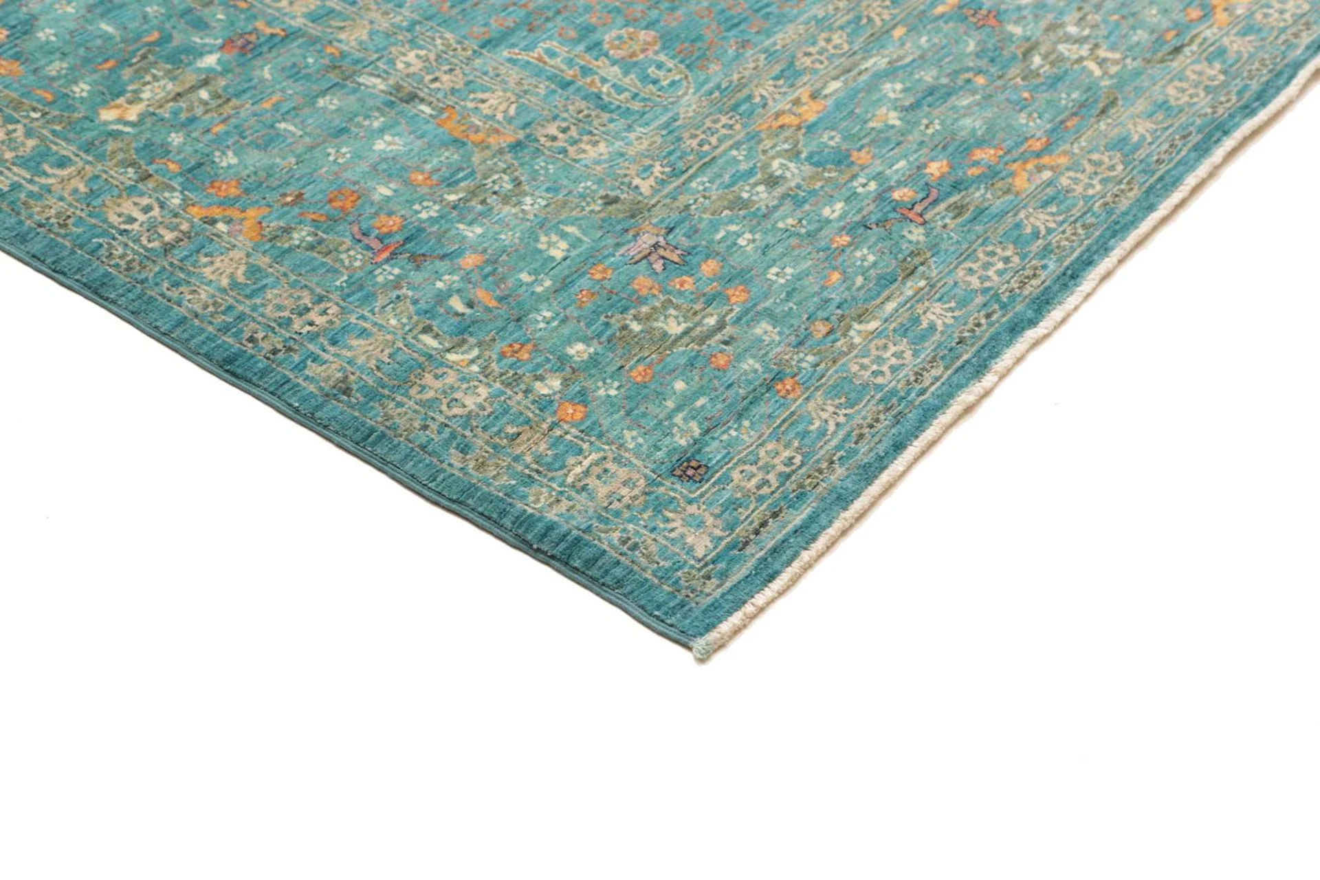 Hand-Knotted Wool Samarkand Pakistani Rug, 248 × 301 cm