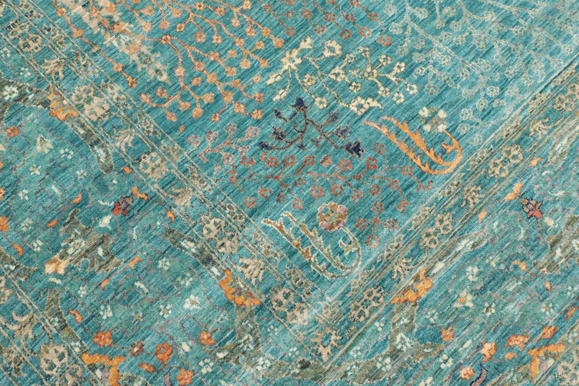 Hand-Knotted Wool Samarkand Pakistani Rug, 248 × 301 cm