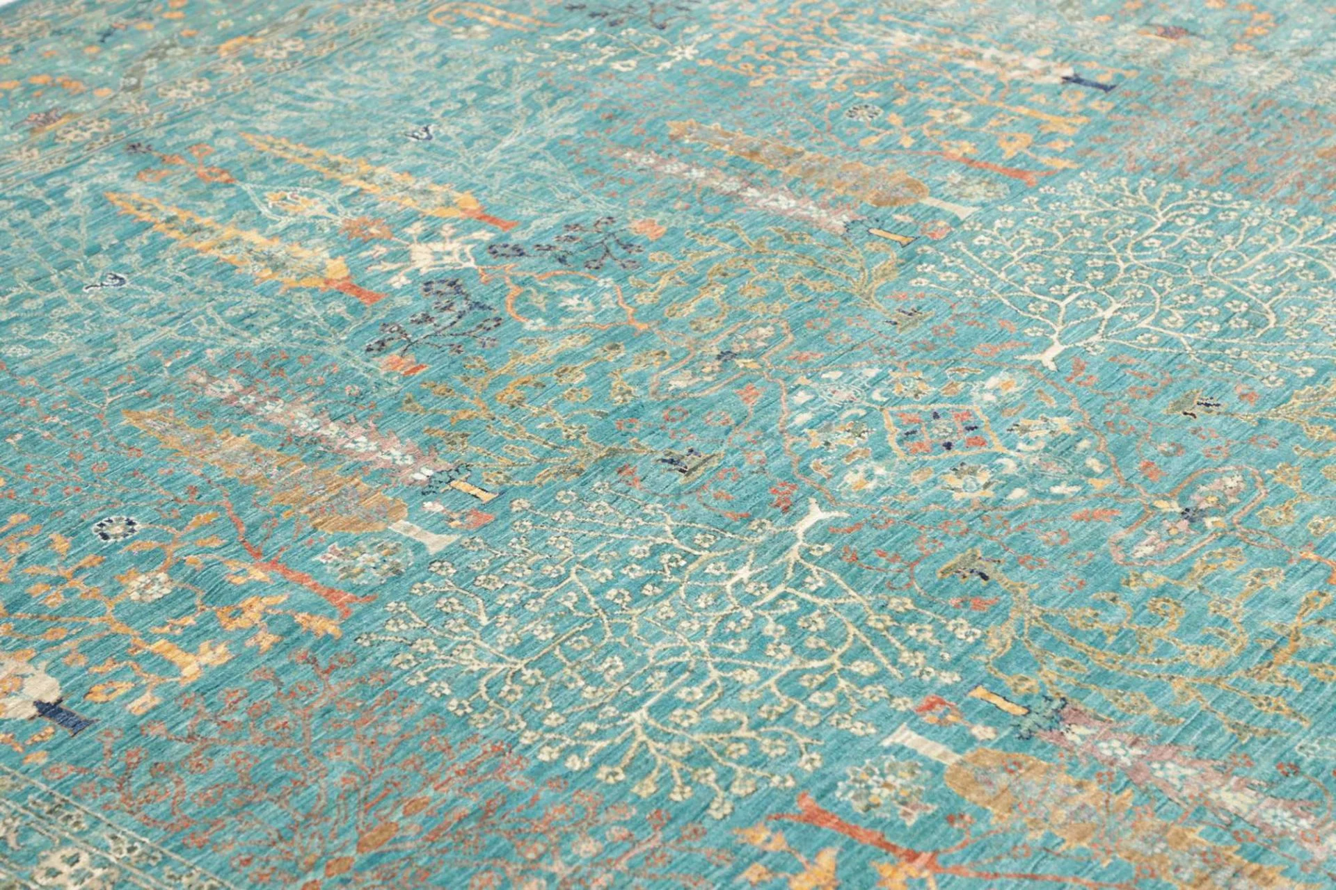 Hand-Knotted Wool Samarkand Pakistani Rug, 248 × 301 cm