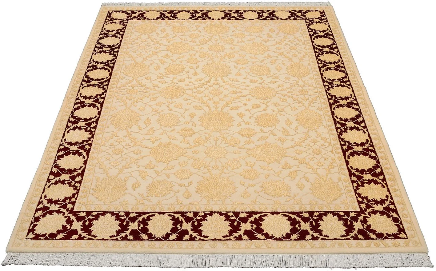 Hand-Knotted Wool & Silk Tabriz Indian Rug, 170 × 250 cm