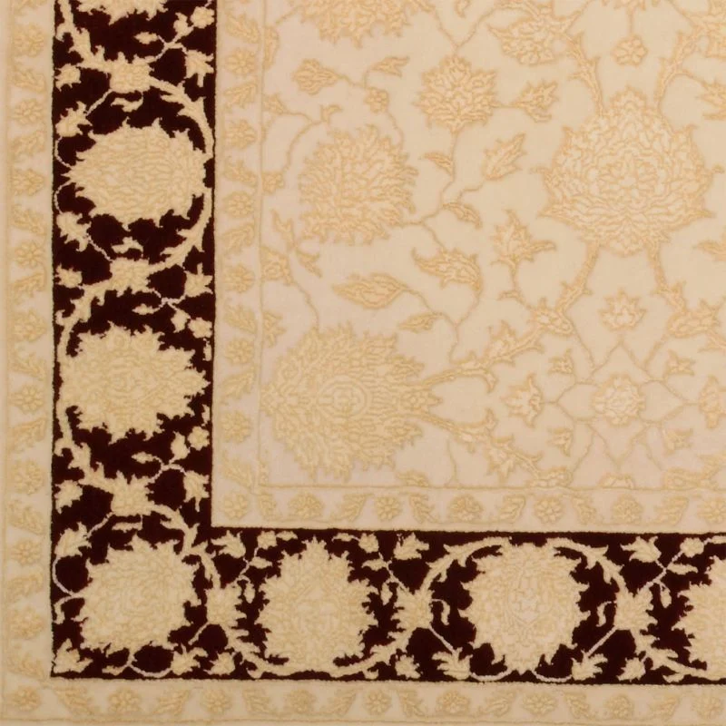 Hand-Knotted Wool & Silk Tabriz Indian Rug, 170 × 250 cm