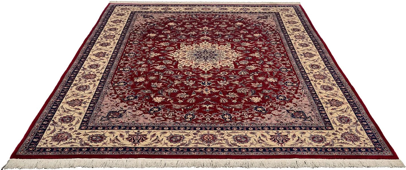 Hand-Knotted Wool Isfahan Chinese Rug, 257 × 364 cm