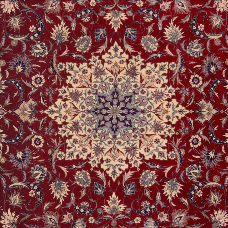 Hand-Knotted Wool Isfahan Chinese Rug, 257 × 364 cm