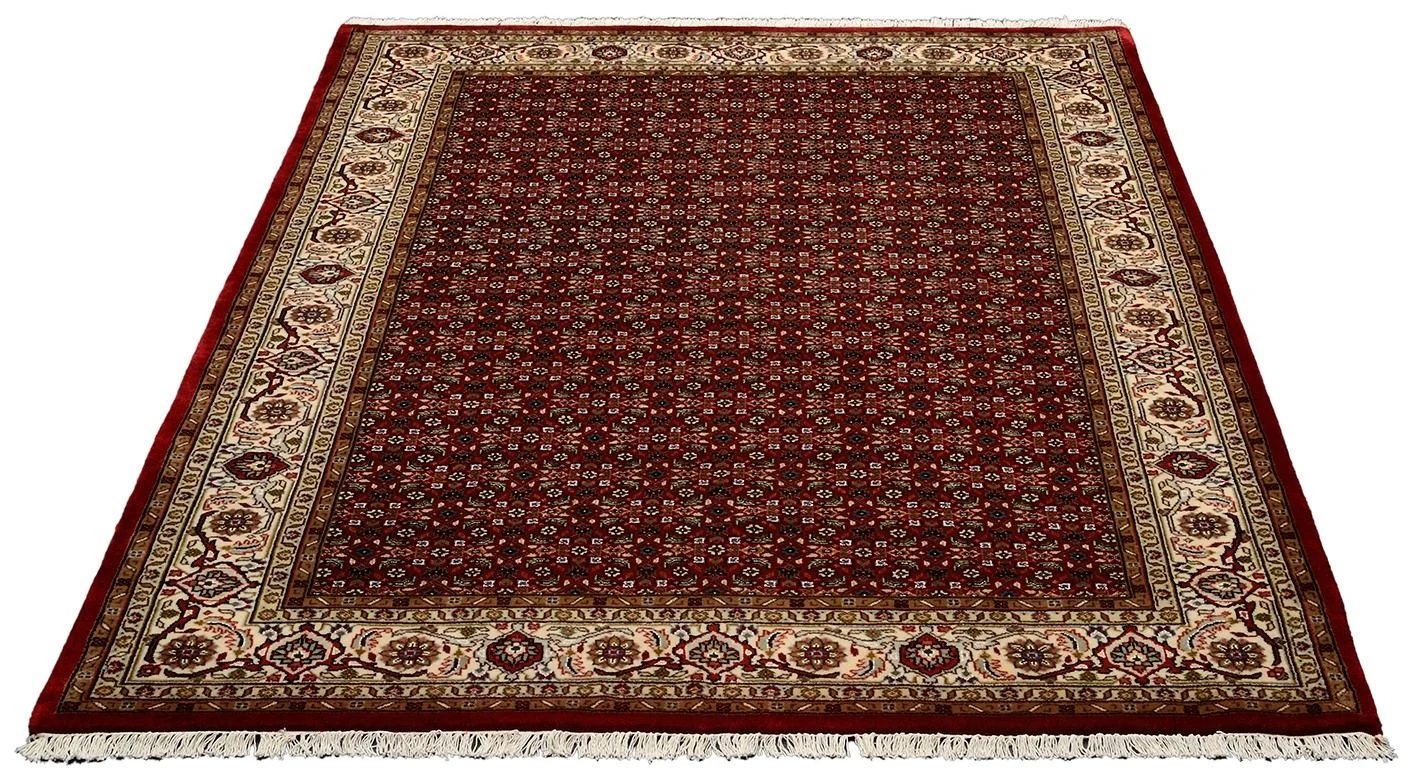 Bijar Indian Rug — hand-knotted, 176 × 241 cm, Wool & Silk