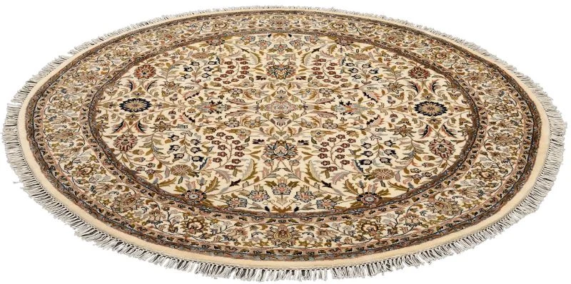 Tabriz Indian Rug — hand-knotted, 194 × 194 cm, Wool & Silk