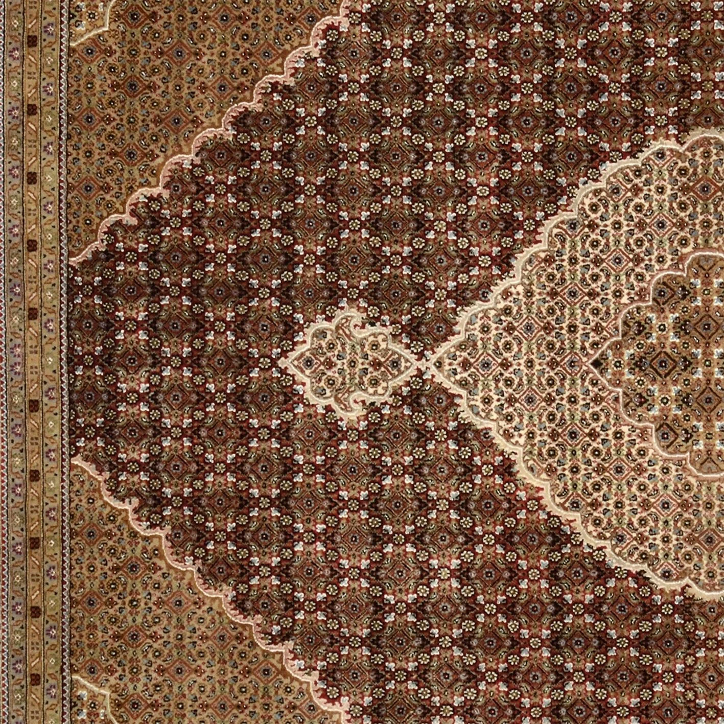 Tabriz Indian Rug — hand-knotted, 244 × 305 cm, Wool