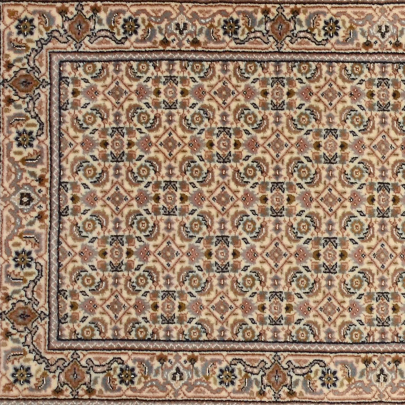 Tabriz Indian Rug — hand-knotted, 80 × 293 cm, Wool & Silk