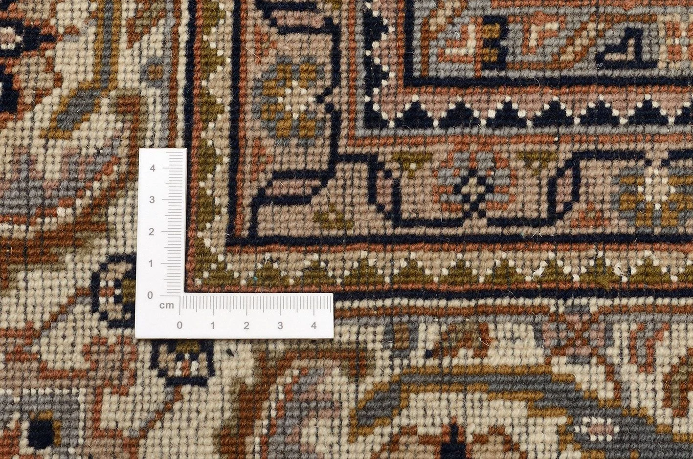 Hand-Knotted Wool & Silk Tabriz Indian Rug, 250 × 297 cm