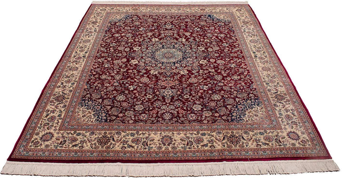 Hand-Knotted Wool Isfahan Chinese Rug, 250 × 307 cm