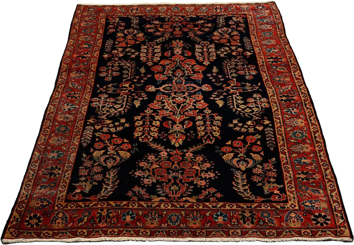 Hand-Knotted Wool Sarouk Persian Rug, 125 × 200 cm