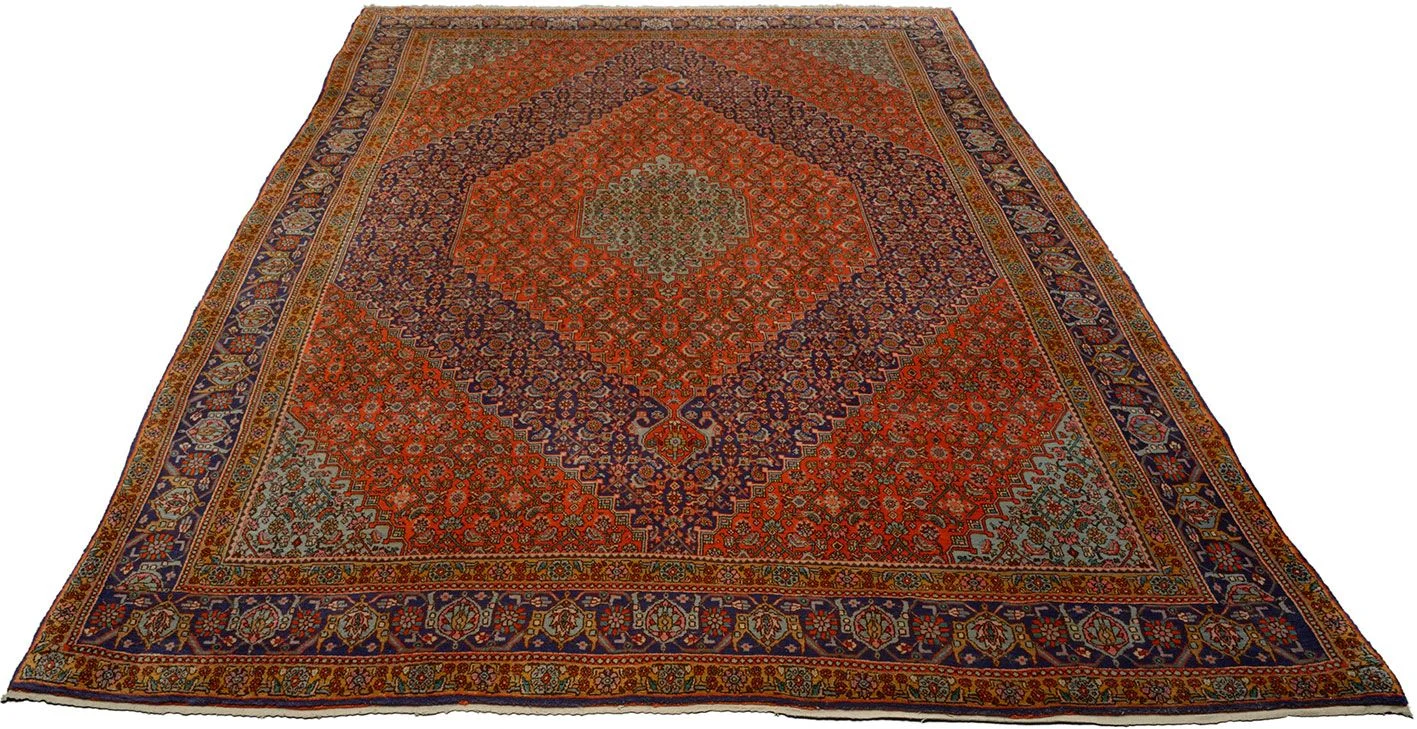 Hand-Knotted Wool Bijar Persian Rug, 264 × 380 cm