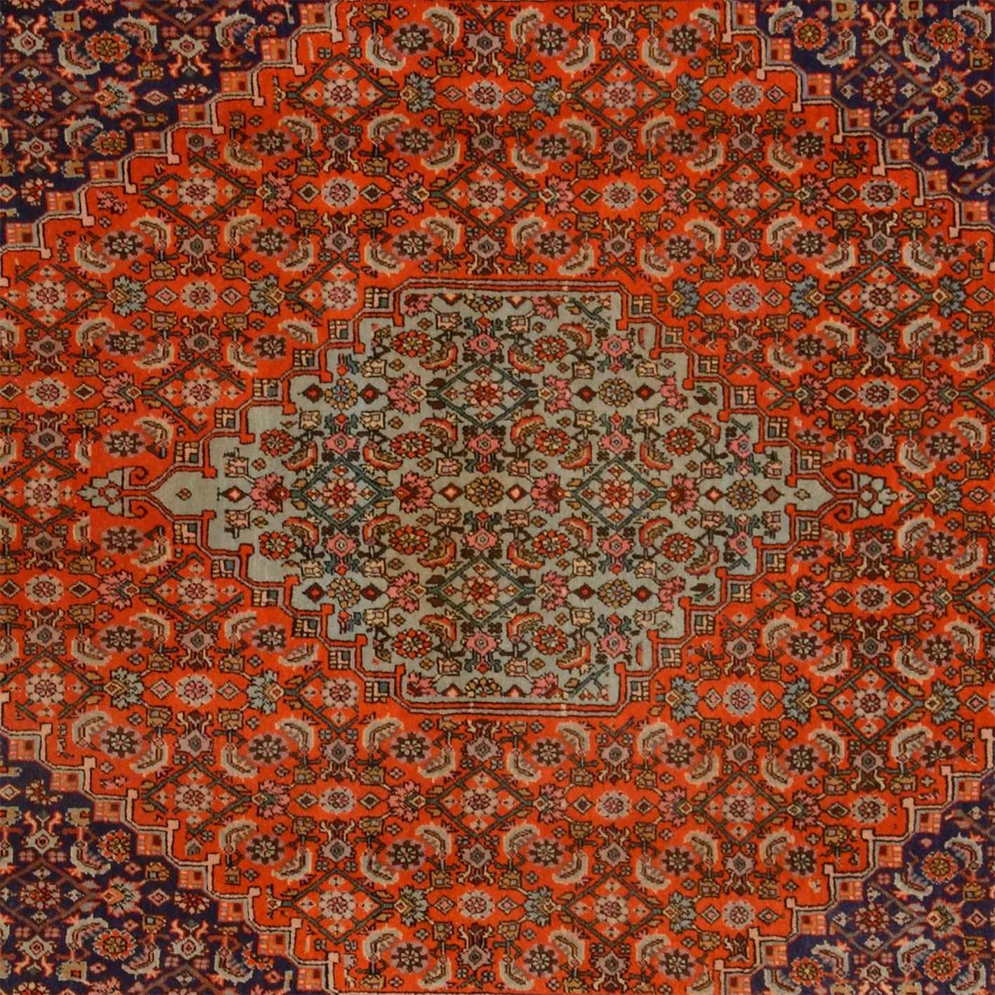 Hand-Knotted Wool Bijar Persian Rug, 264 × 380 cm