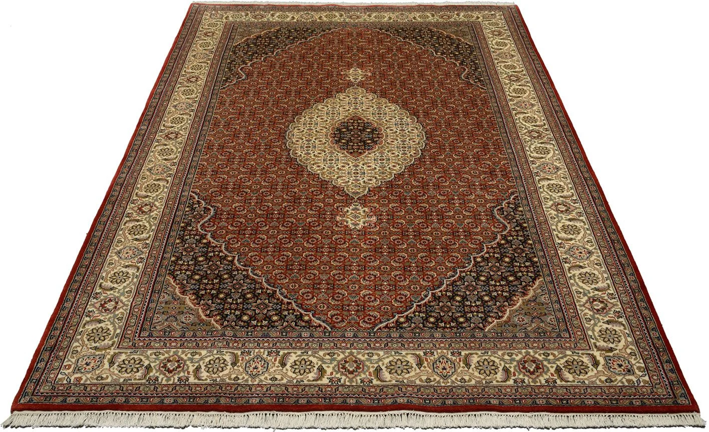 orientteppich-tabriz-204-x-304-cm-schurwolle-handgeknupft-1 Hand-Knotted Wool Tabriz Indian Rug, 204 × 304 cm