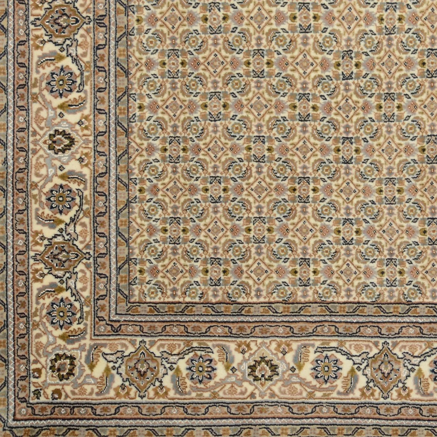 orientteppich-tabriz-200-x-248-cm-schurwolle-handgeknupft-3 Hand-Knotted Wool Tabriz Indian Rug, 200 × 248 cm