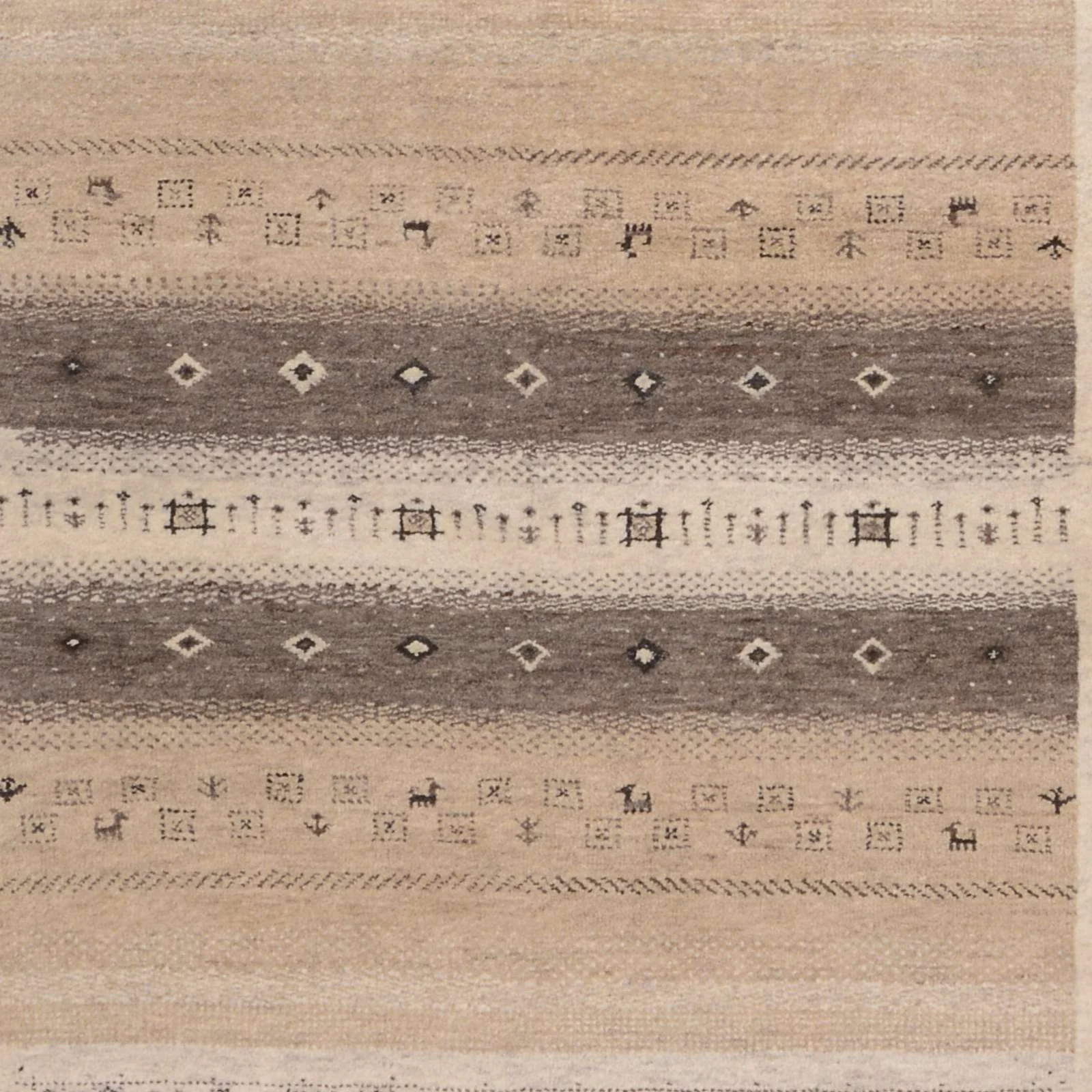 Hand-Knotted Wool Loribaft Indian Rug, 176 × 246 cm