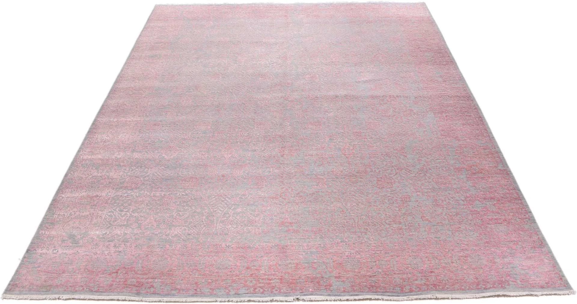 Indian Rug — hand-knotted, 243 × 310 cm, Wool & Silk