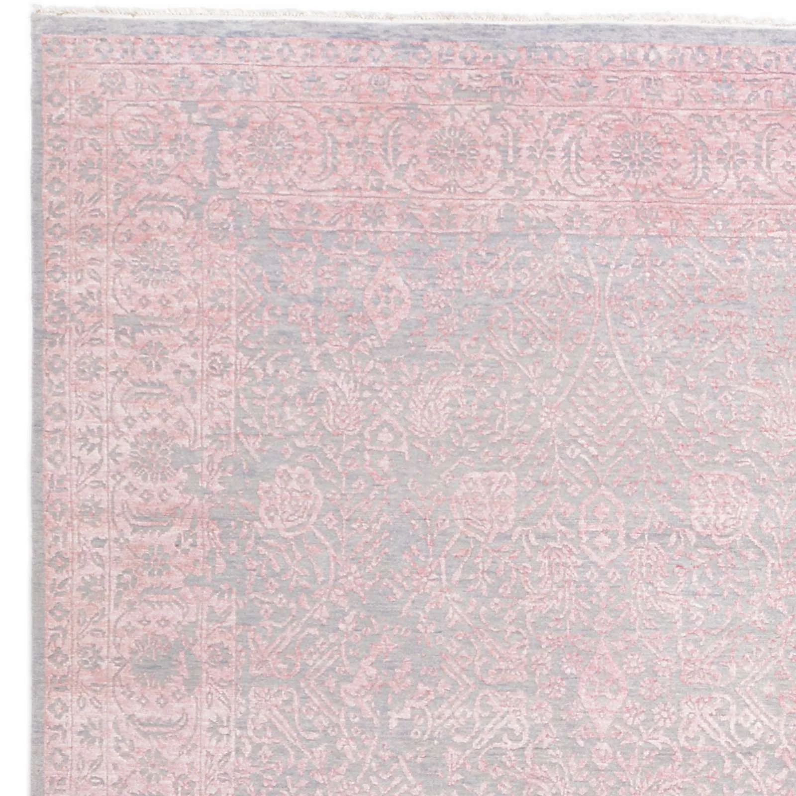 Indian Rug — hand-knotted, 243 × 310 cm, Wool & Silk