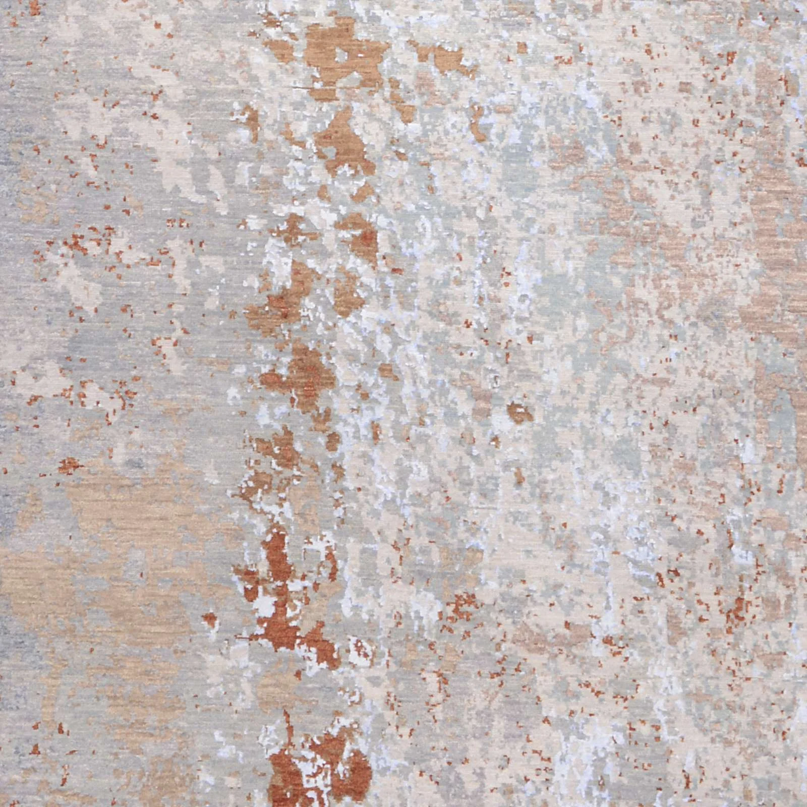 Hand-Knotted Wool & Silk Indian Rug, 246 × 299 cm