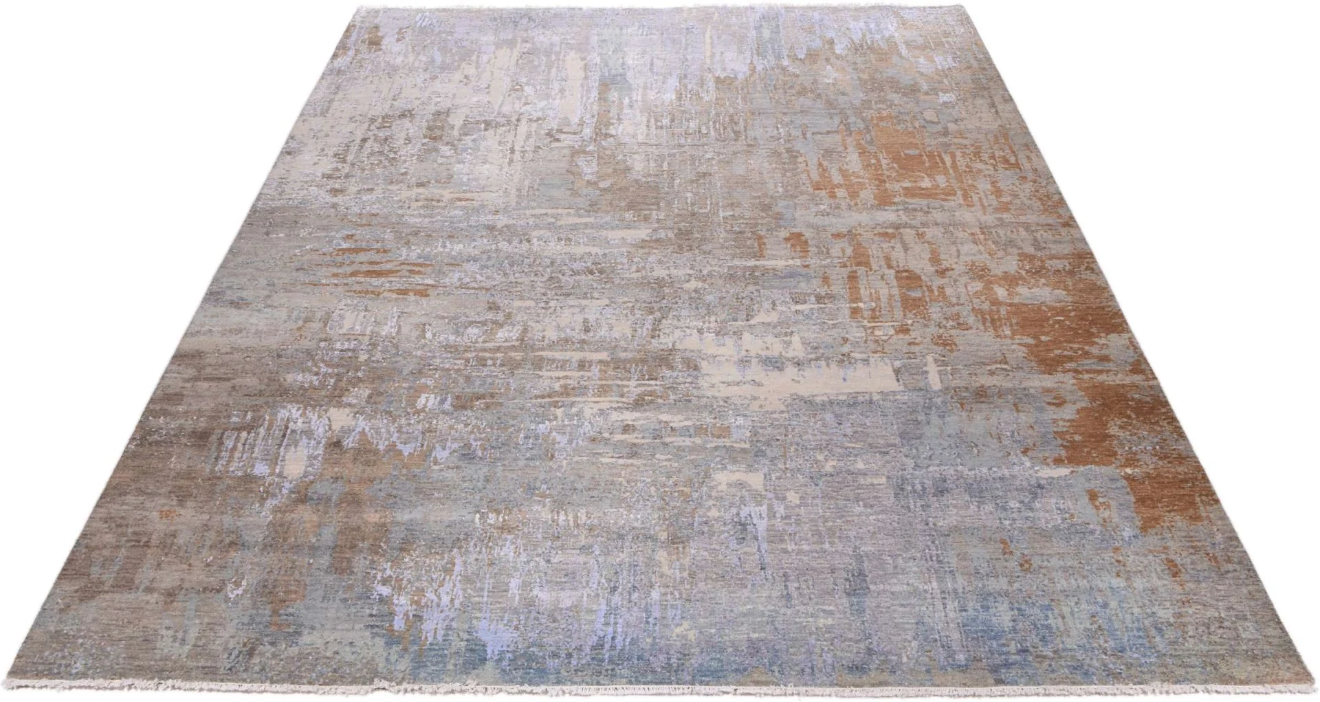 Indian Rug — hand-knotted, 246 × 321 cm, Wool & Silk