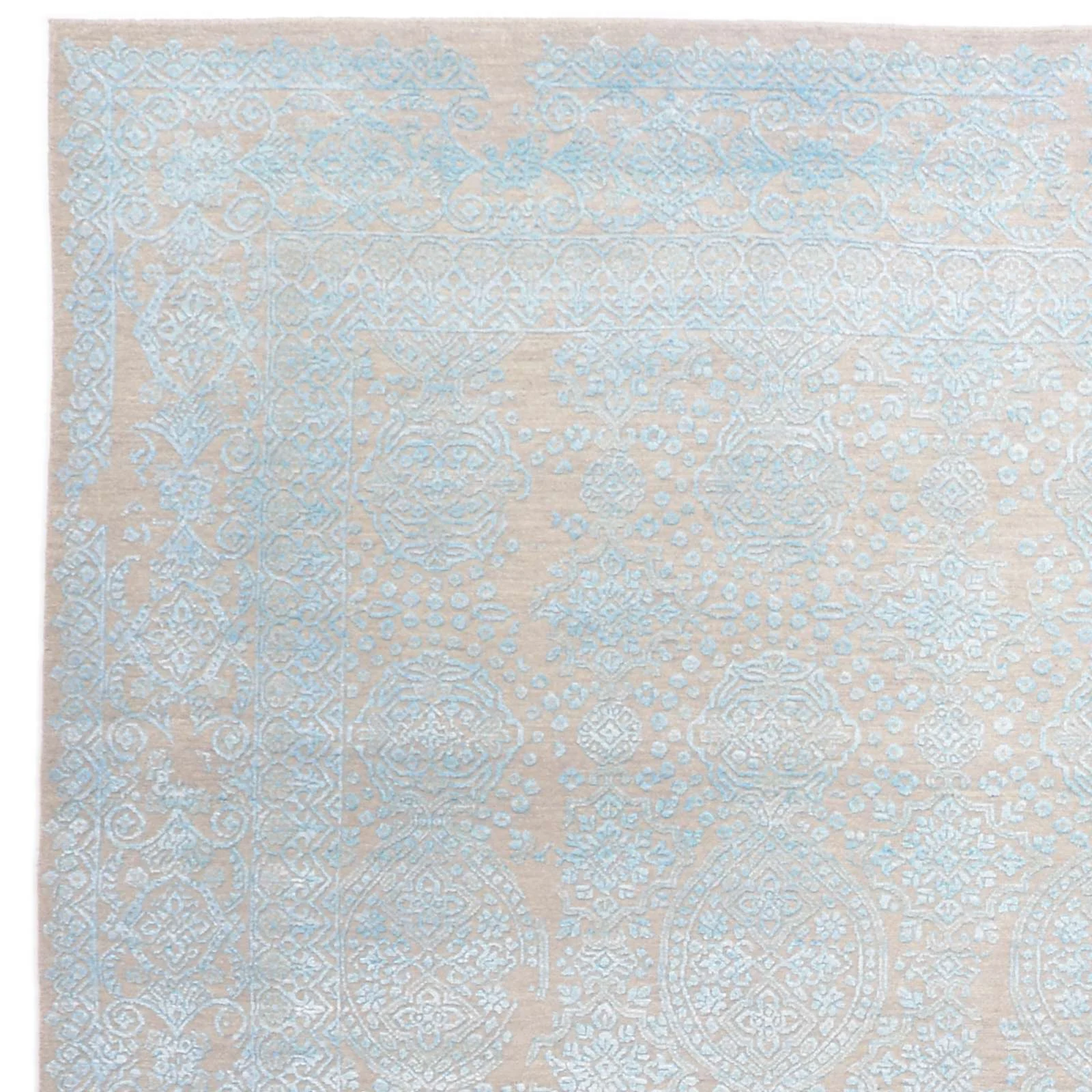 Indian Rug 241 × 304 cm, Wool & Silk, hand-knotted