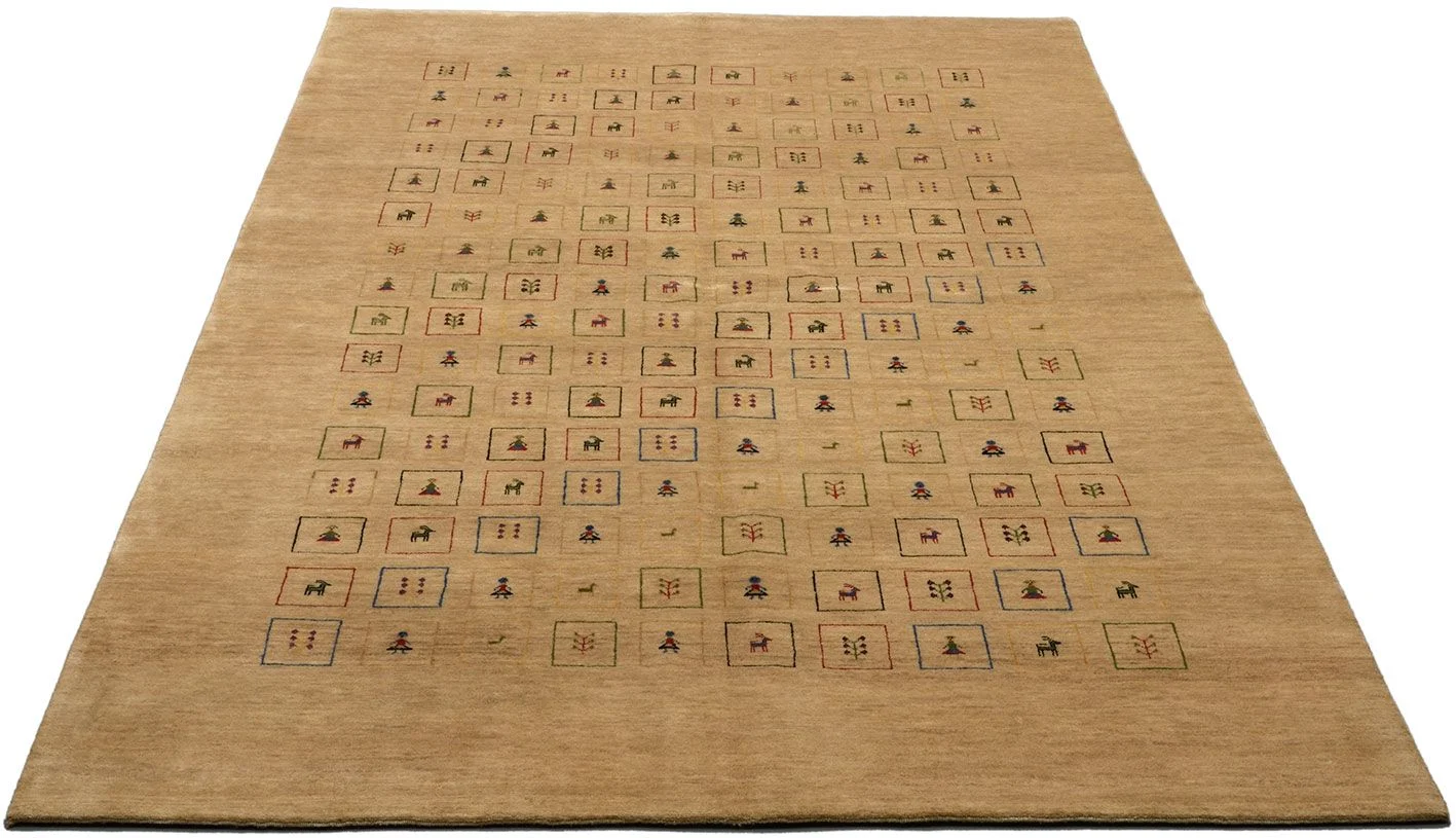 Hand-Knotted Wool Loribaft Indian Rug, 166 × 245 cm