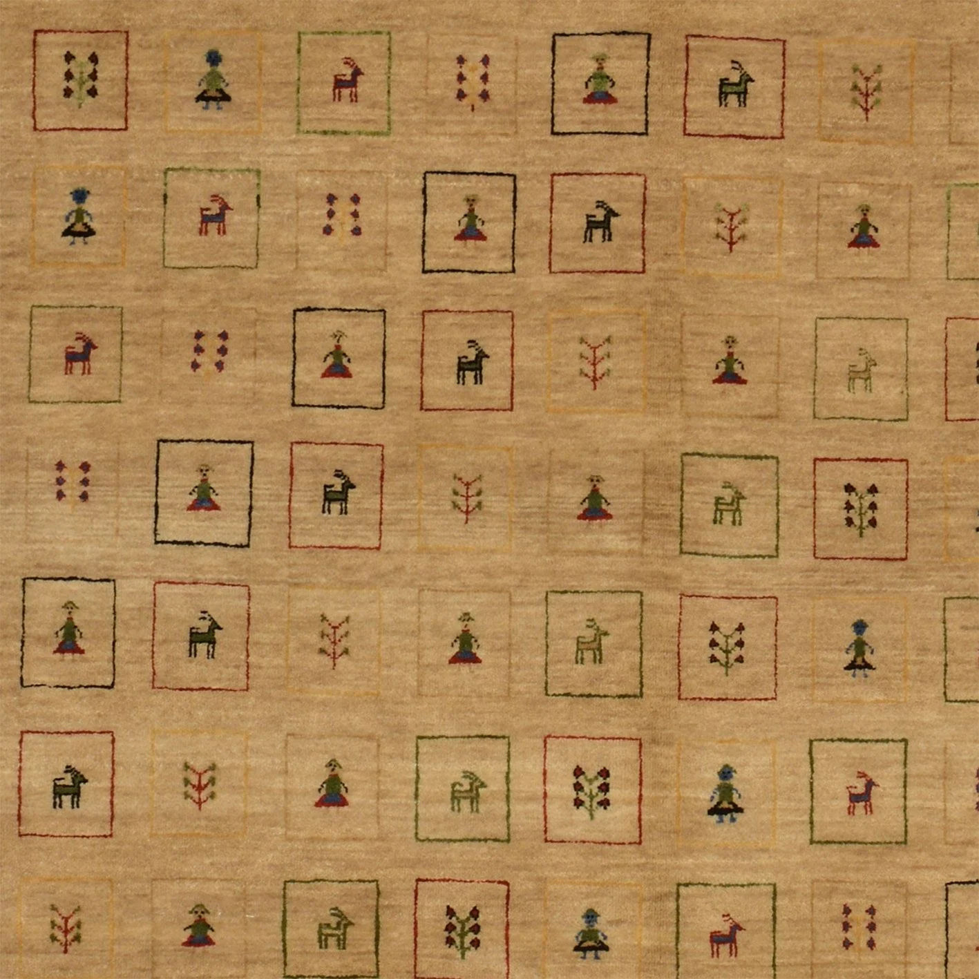Hand-Knotted Wool Loribaft Indian Rug, 166 × 245 cm