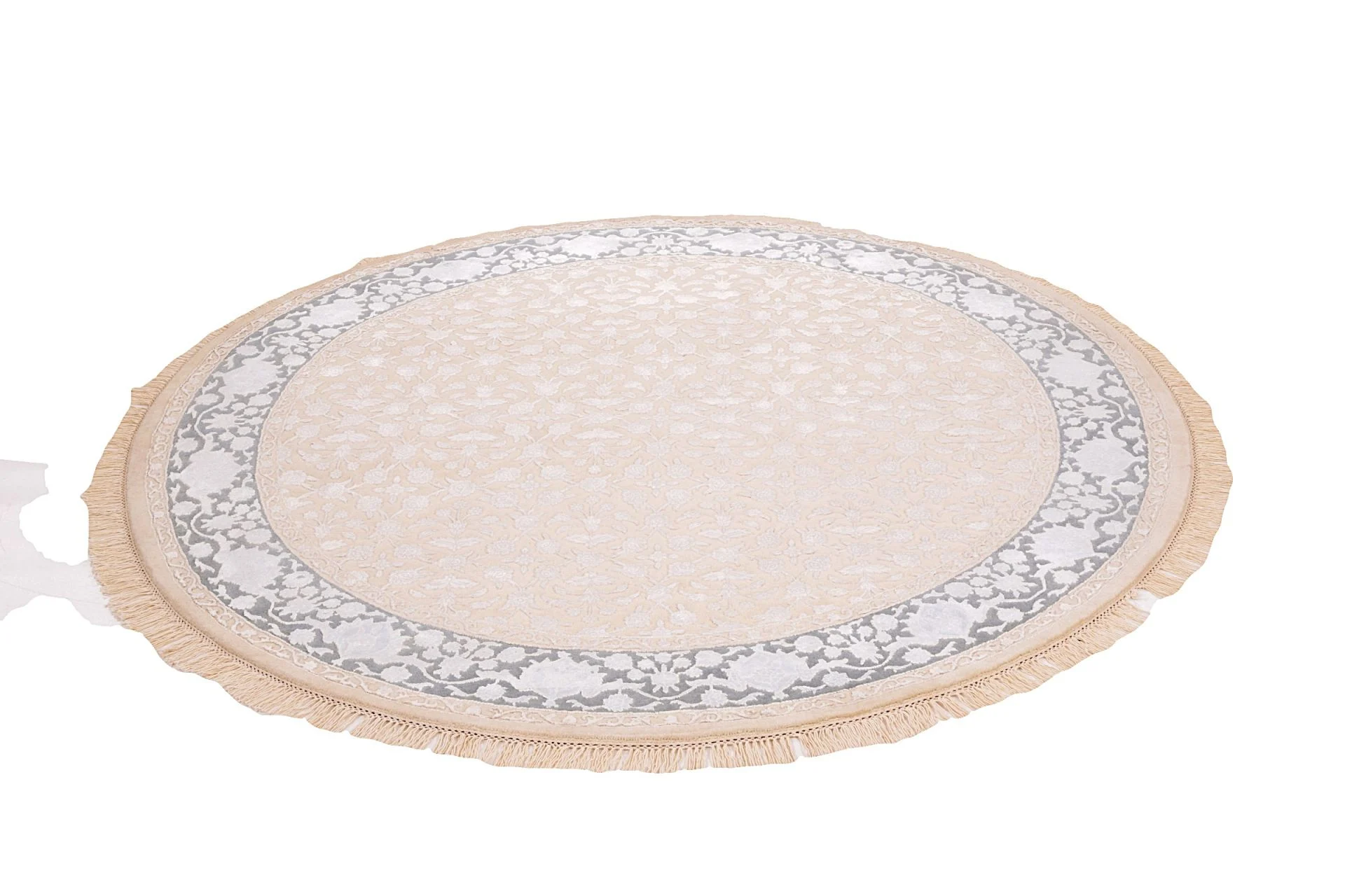 orientteppich-tabriz-200-x-200-cm-schurwolle-handgeknupft-rund-2 Hand-Knotted Wool Tabriz Indian Rug, 200 × 200 cm