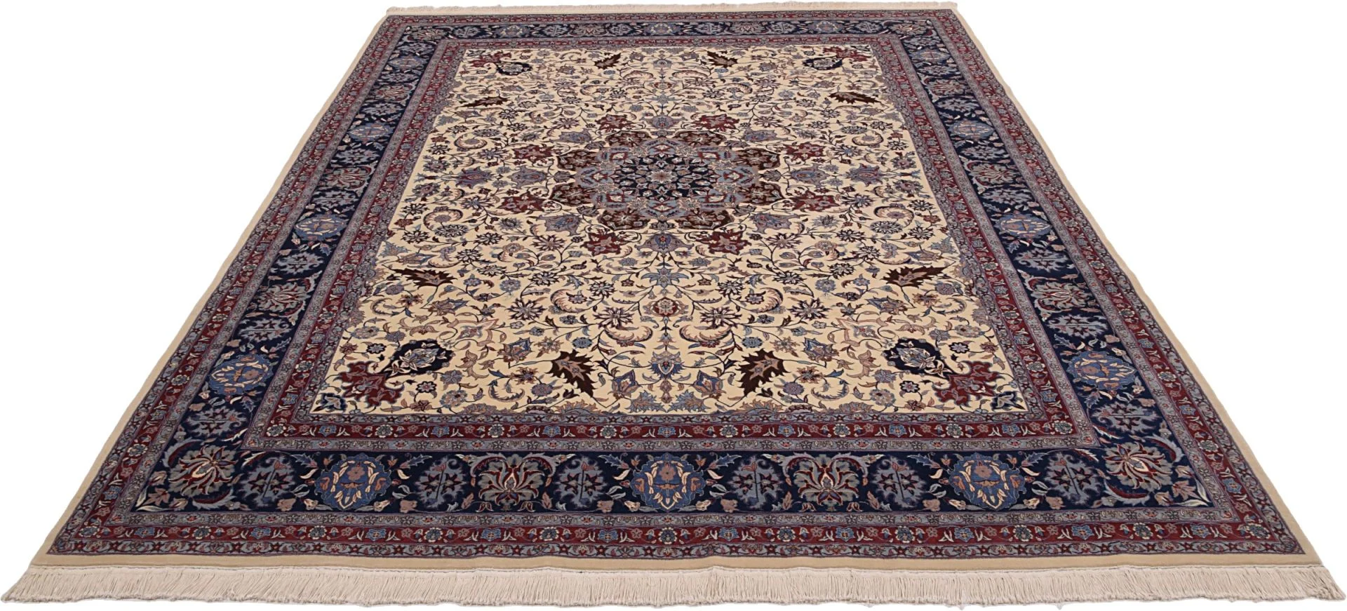 Hand-Knotted Wool Isfahan Chinese Rug, 285 × 367 cm