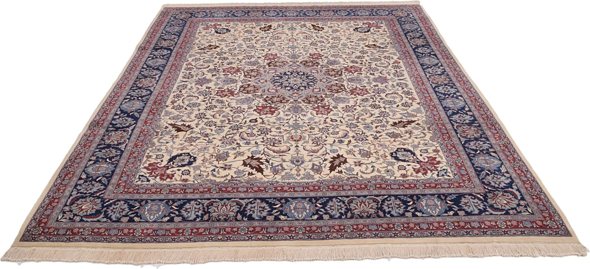 Hand-Knotted Wool Isfahan Chinese Rug, 285 × 367 cm