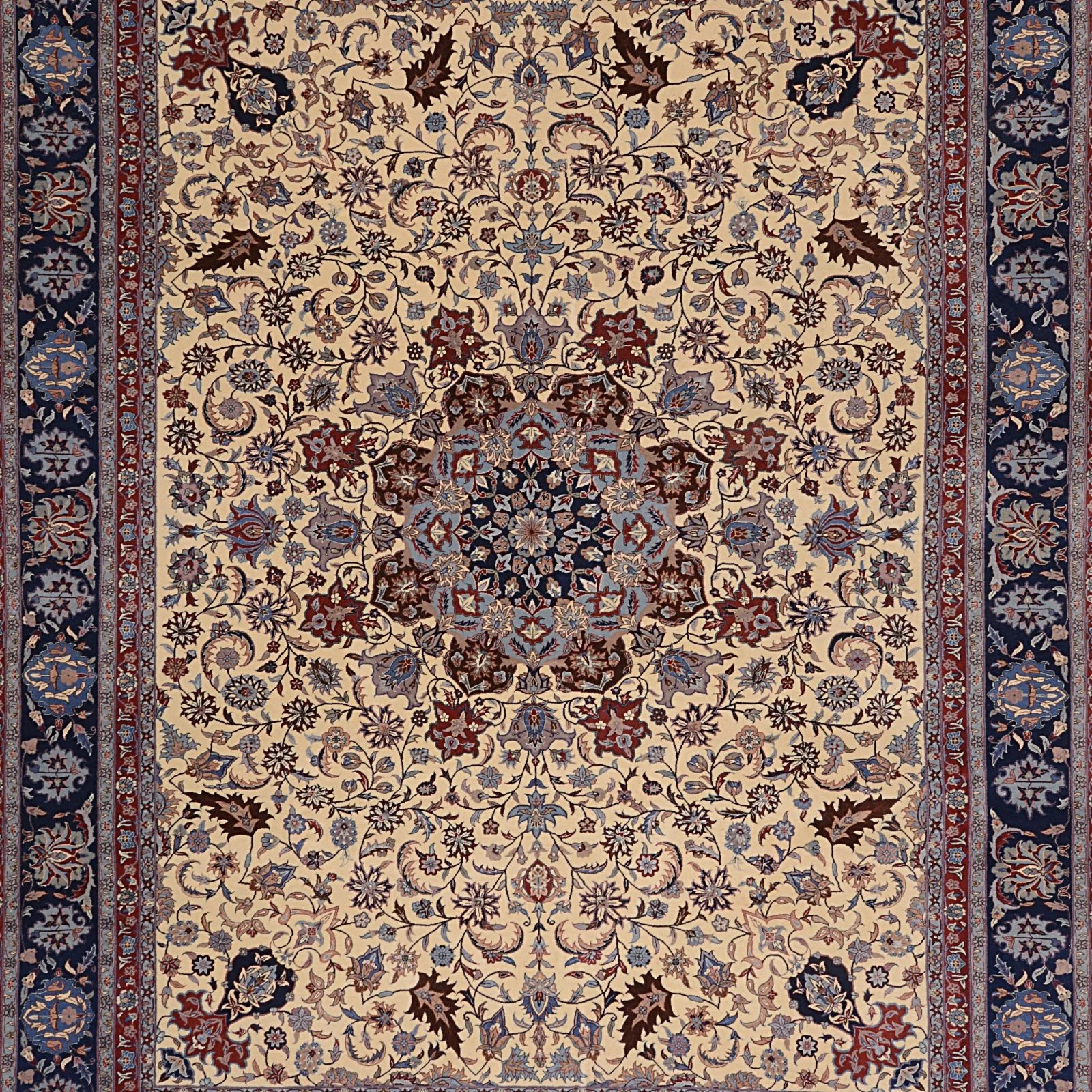 Hand-Knotted Wool Isfahan Chinese Rug, 285 × 367 cm