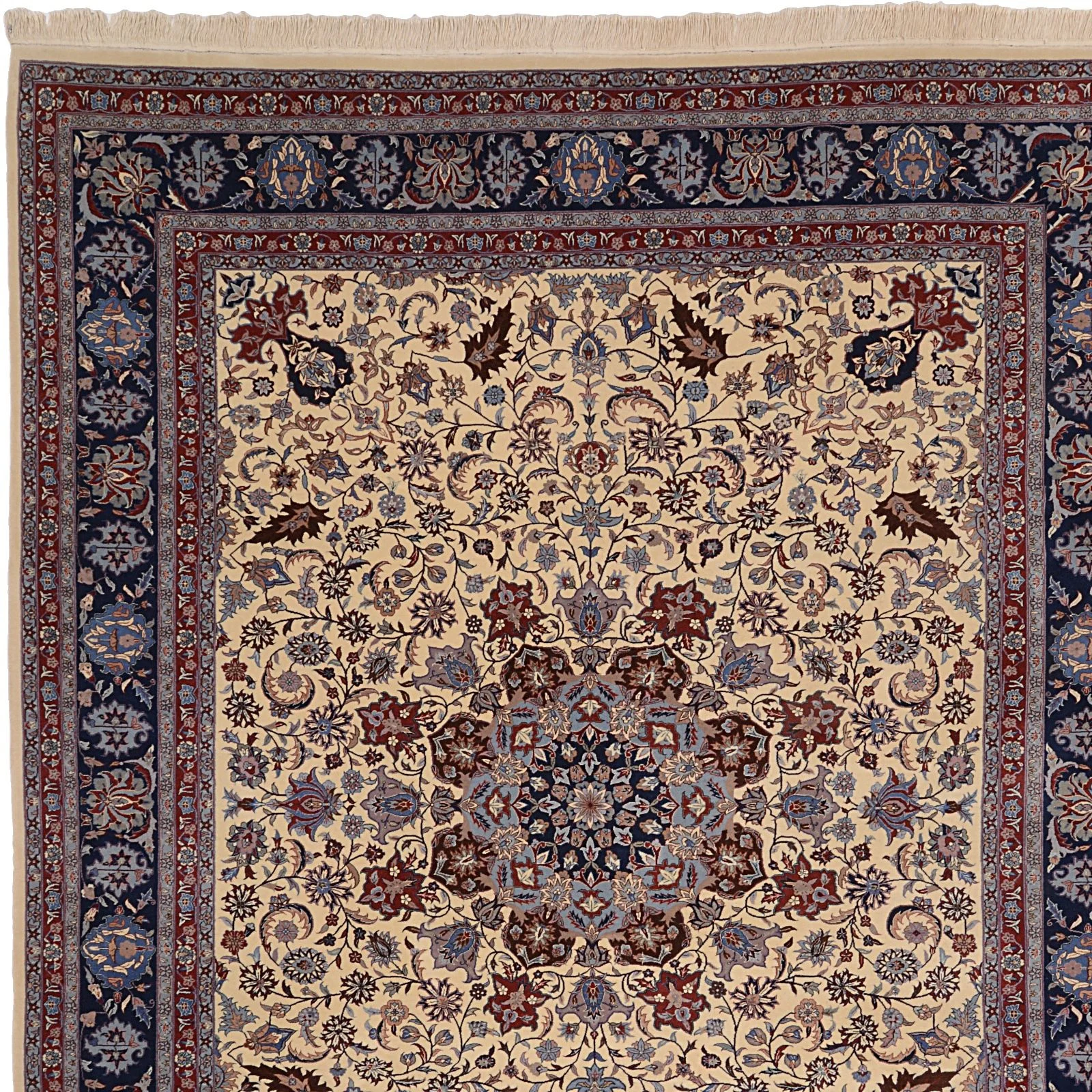 Hand-Knotted Wool Isfahan Chinese Rug, 285 × 367 cm