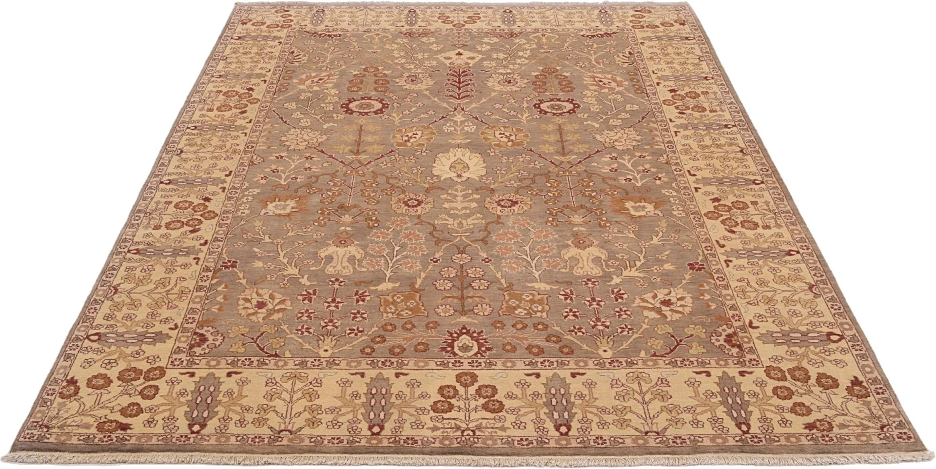 Hand-Knotted Wool Ziegler Indian Rug, 213 × 307 cm