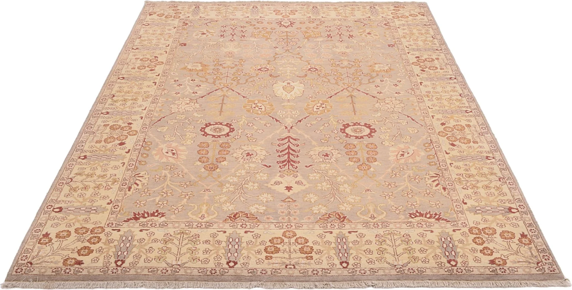 Hand-Knotted Wool Ziegler Indian Rug, 213 × 307 cm