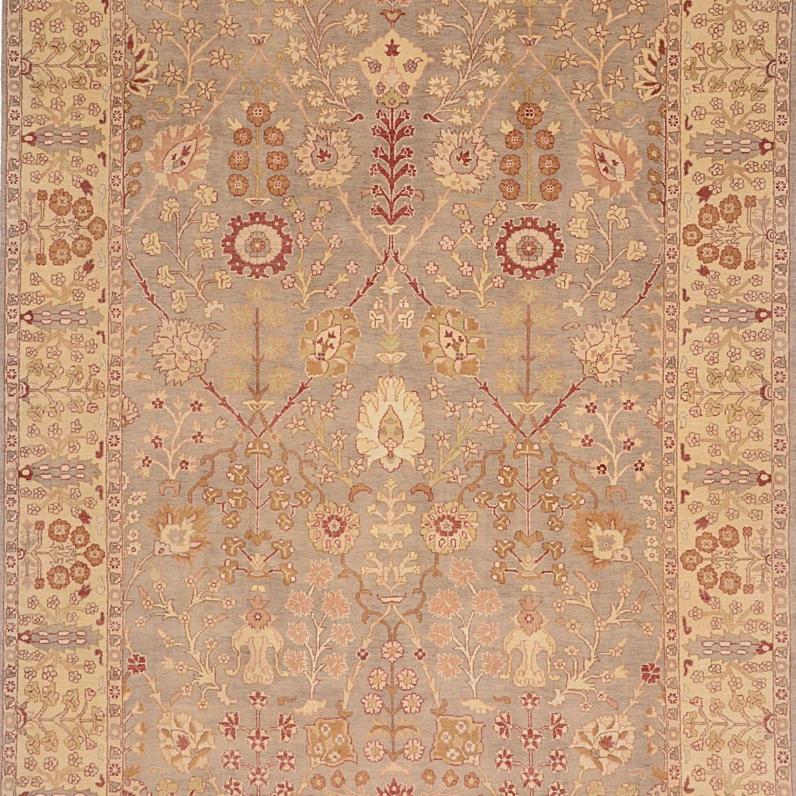 Hand-Knotted Wool Ziegler Indian Rug, 213 × 307 cm