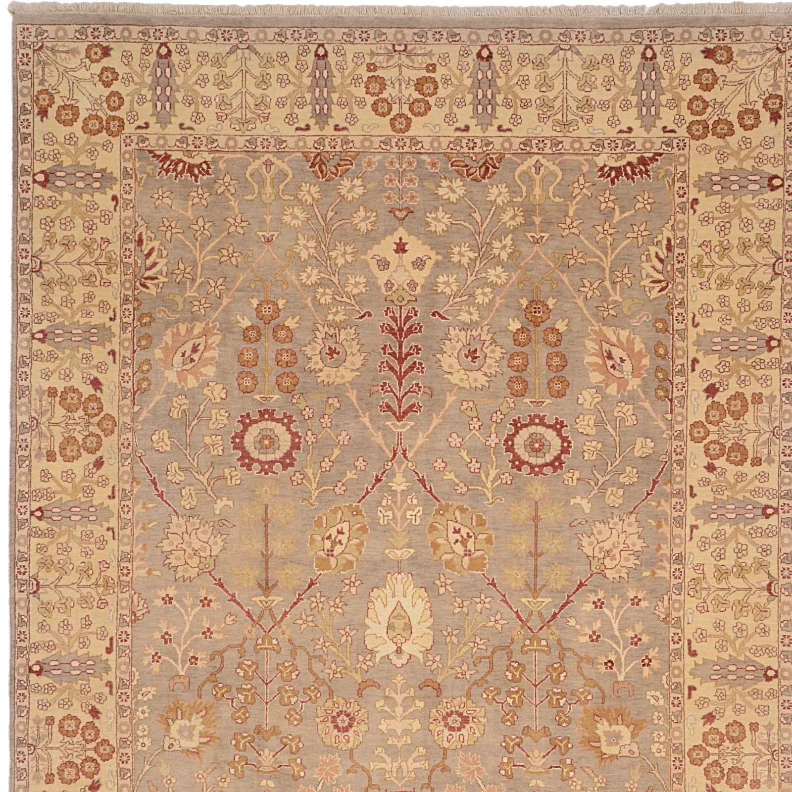 Hand-Knotted Wool Ziegler Indian Rug, 213 × 307 cm