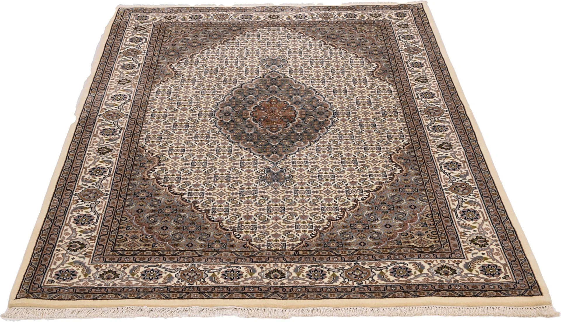 Hand-Knotted Wool Tabriz Indian Rug, 172 × 238 cm
