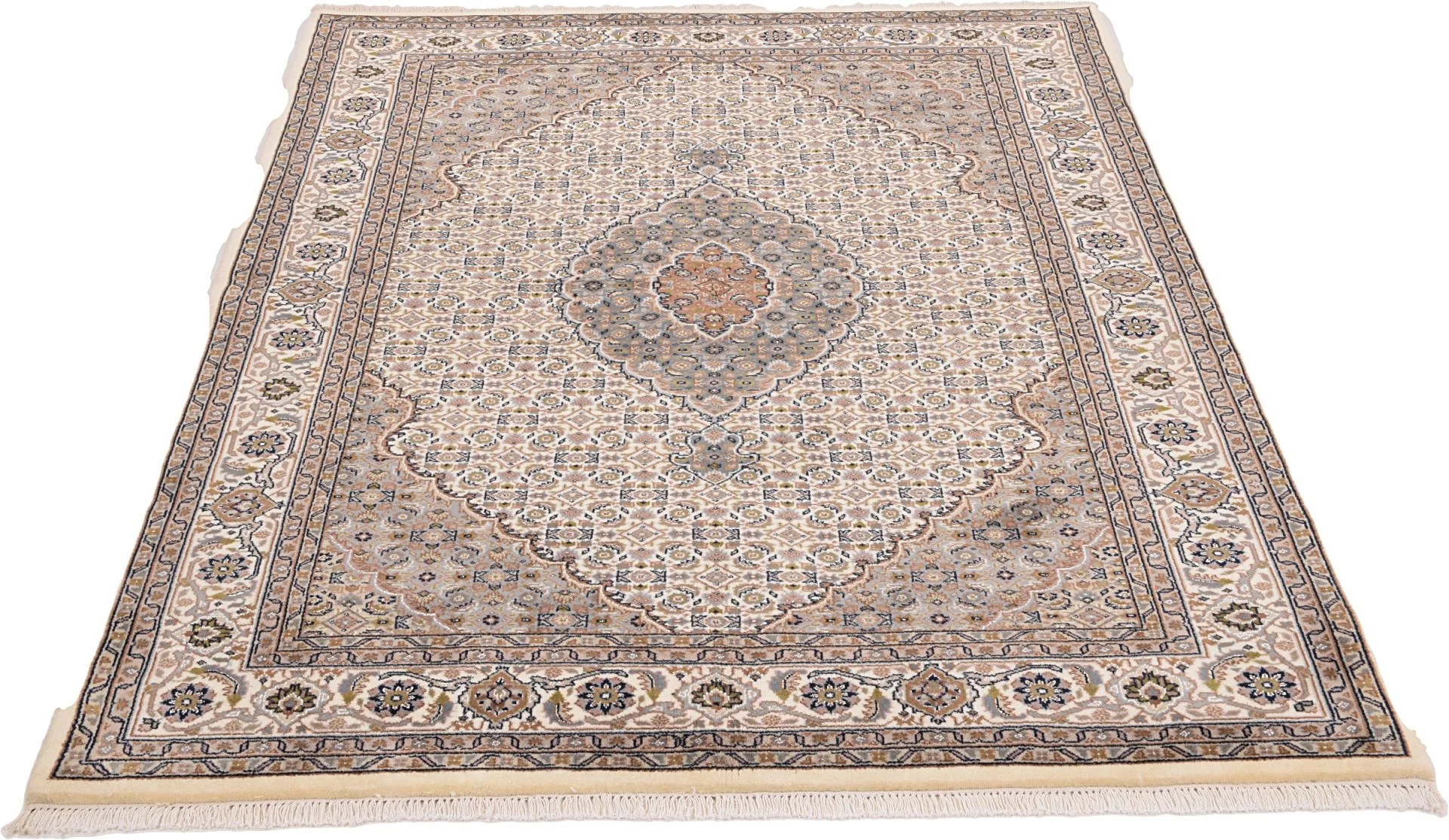 Hand-Knotted Wool Tabriz Indian Rug, 172 × 238 cm