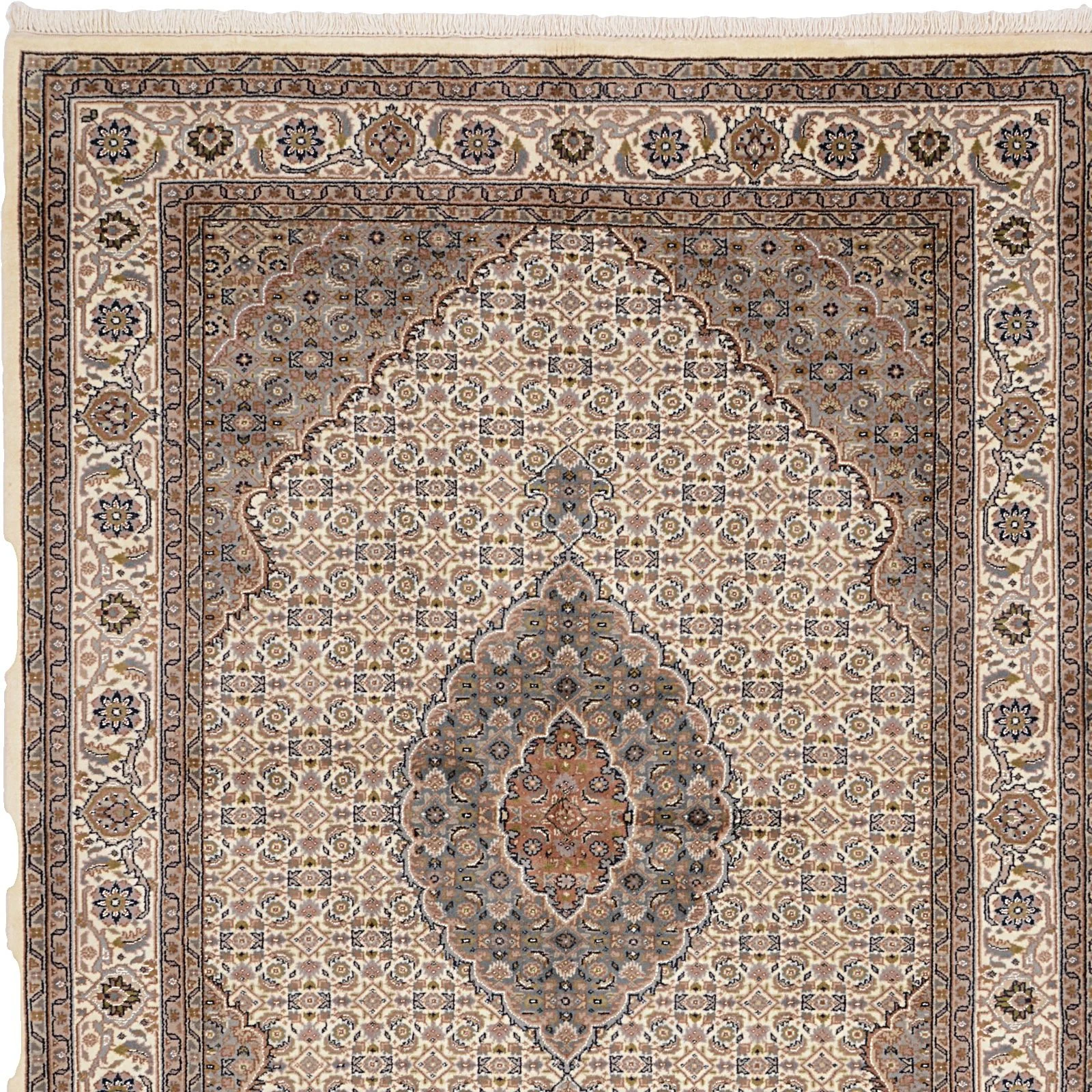 Hand-Knotted Wool Tabriz Indian Rug, 172 × 238 cm