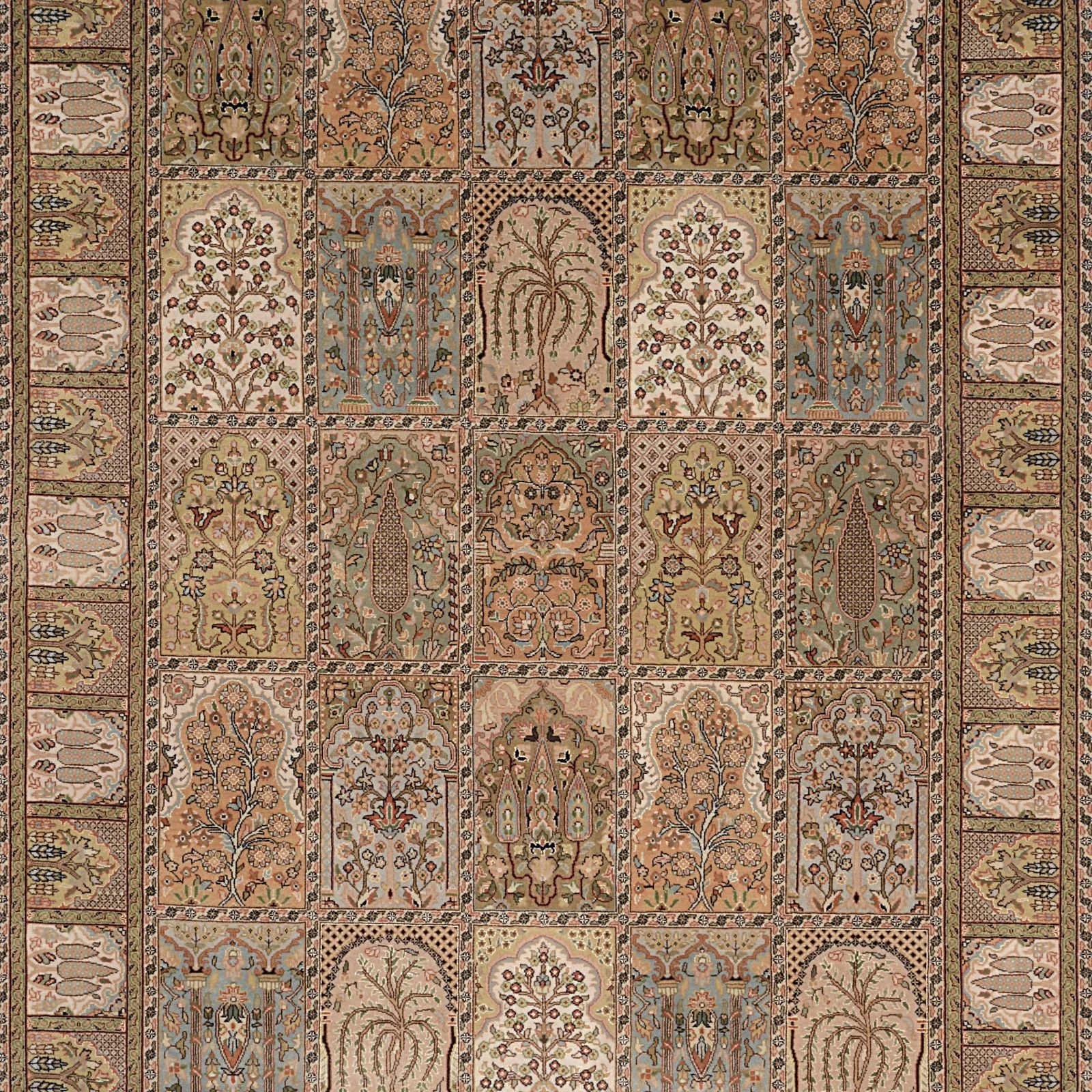 Hand-Knotted Wool Qom Indian Rug, 174 × 243 cm