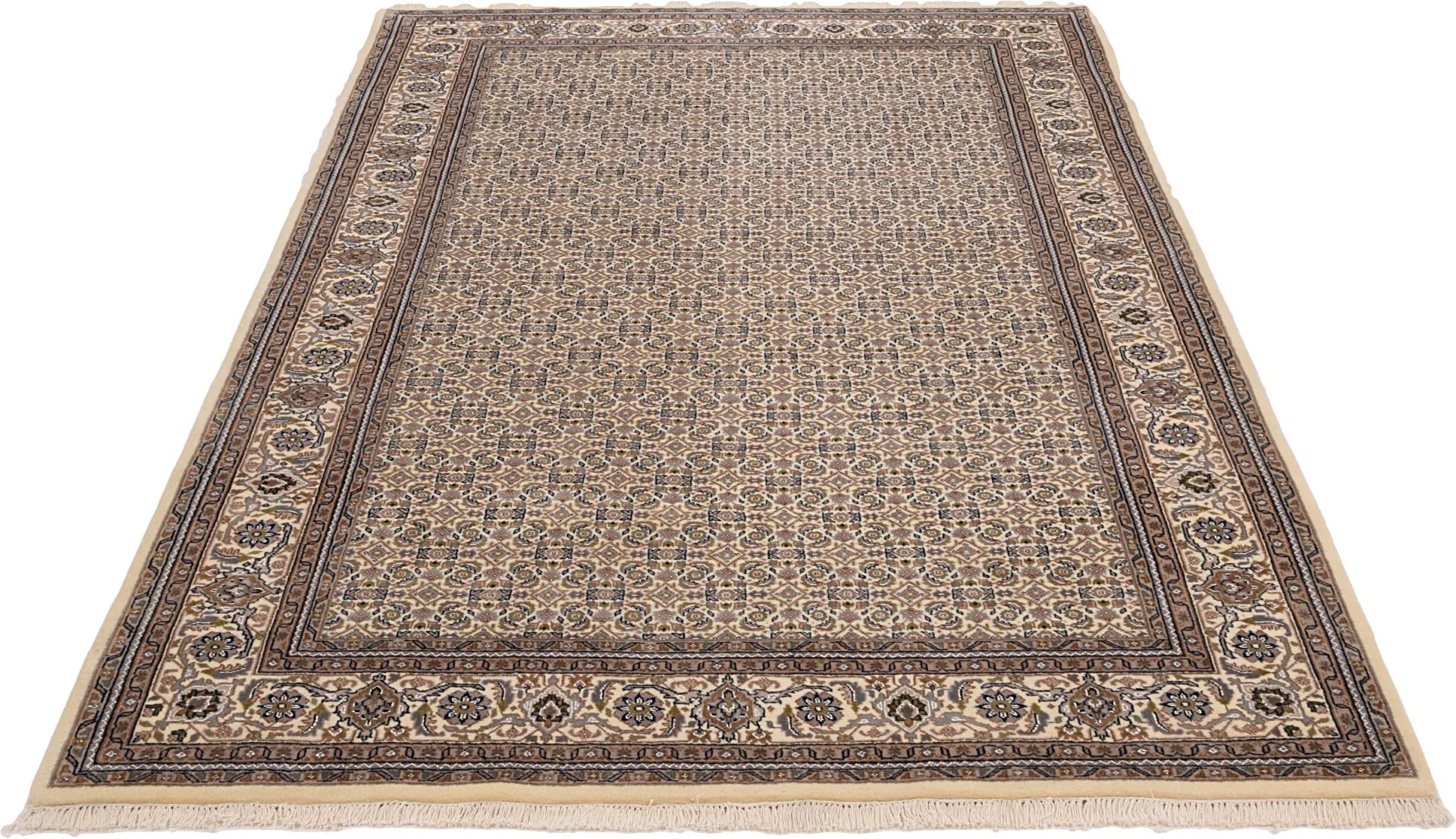 Hand-Knotted Wool Tabriz Indian Rug, 198 × 300 cm