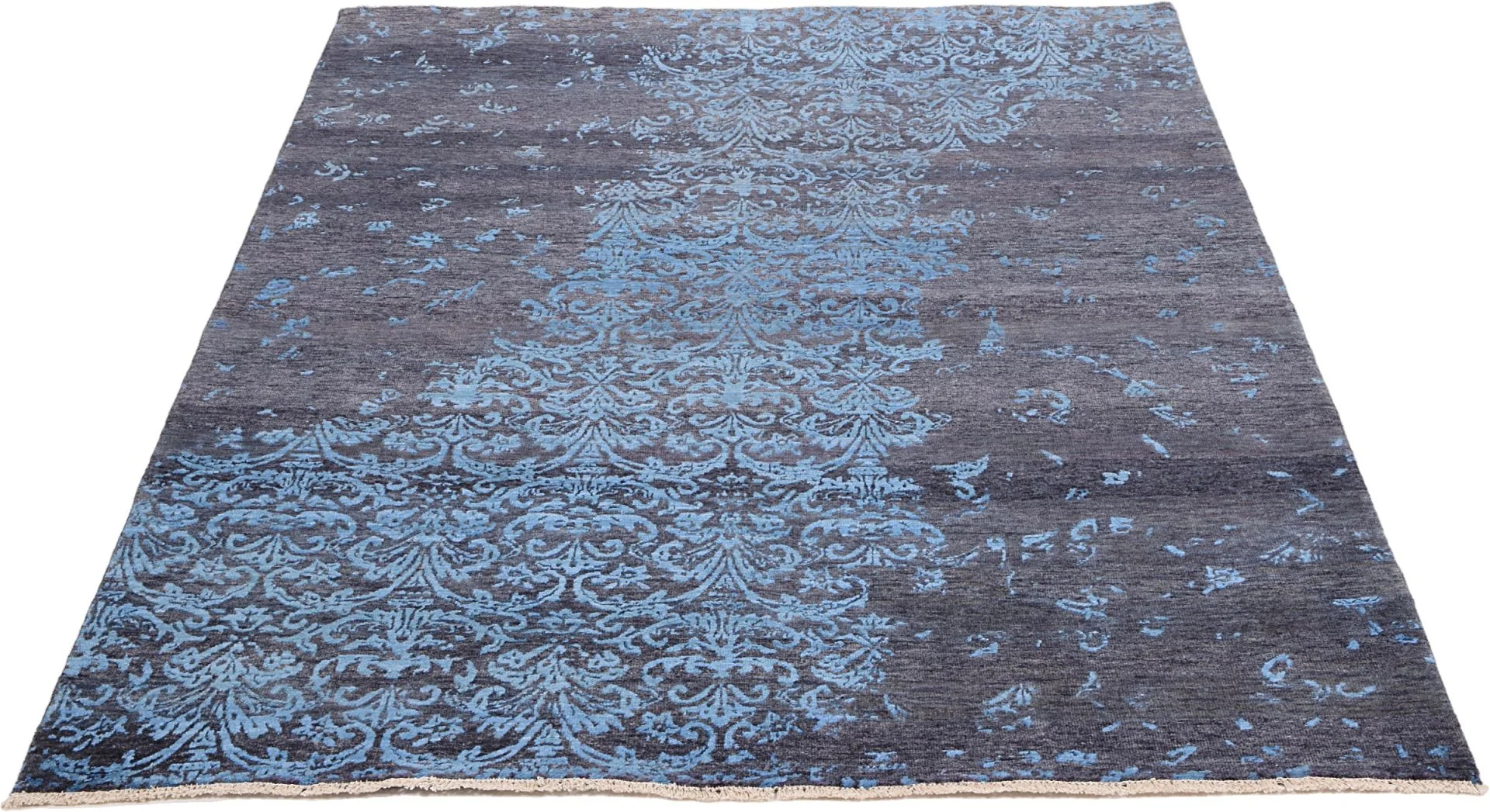 Hand-Knotted Wool Indian Rug, 176 × 238 cm