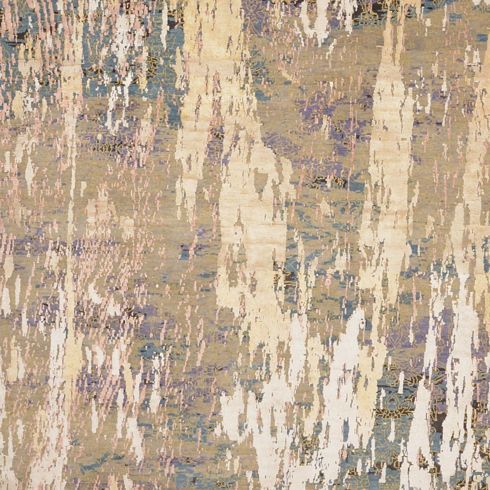 Indian Rug — hand-knotted, 243 × 243 cm, Silk