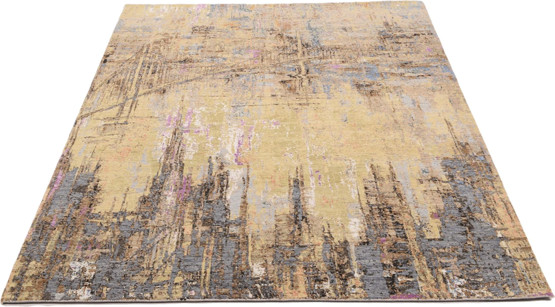 Hand-Knotted Silk Indian Rug, 185 × 273 cm
